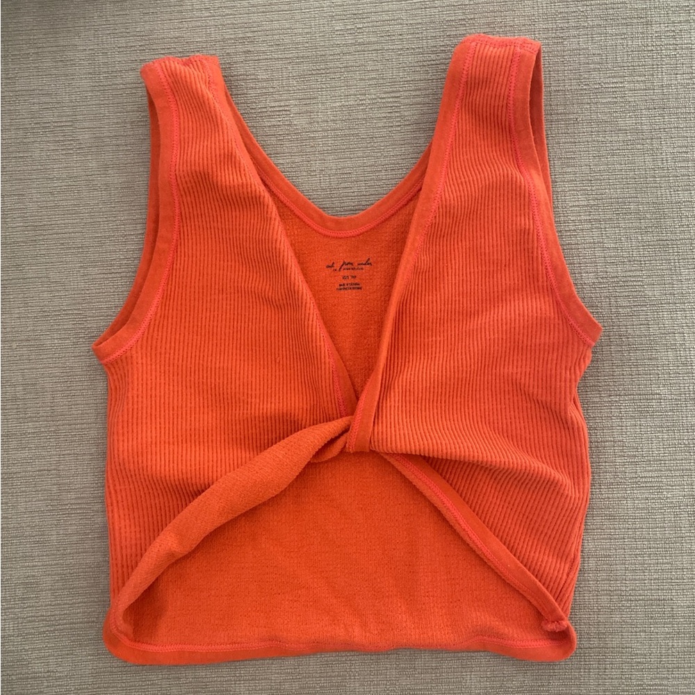 UO out from under orange tie top